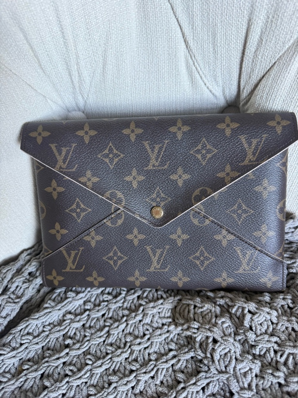 Louis Vuitton Monogram Envelope Clutch in Brown